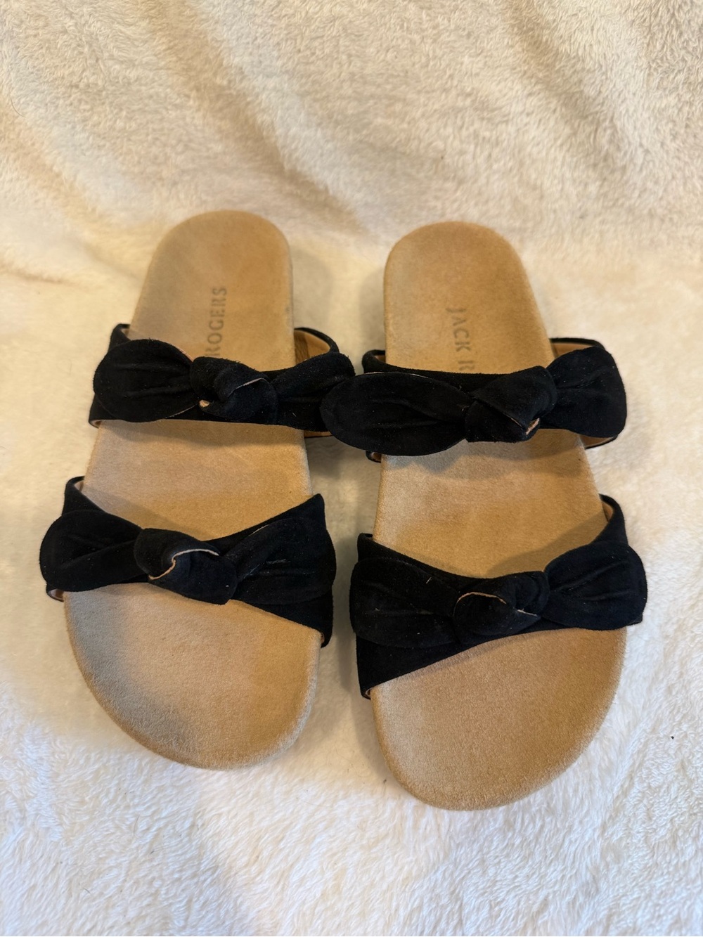 NWOT Jack Rogers Black Knot Slide Sandals